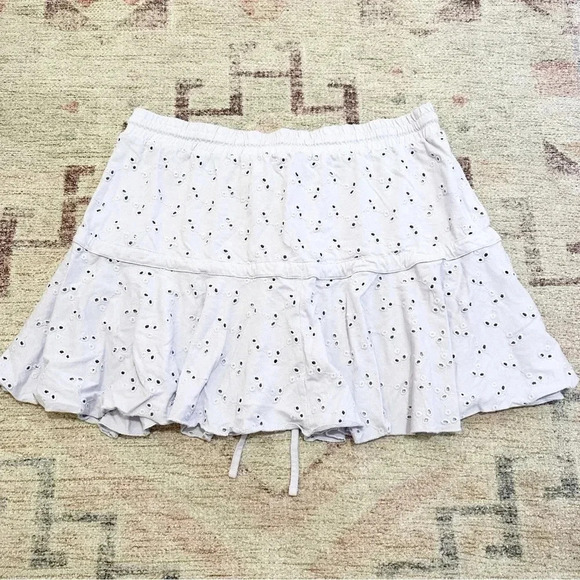 ASOS• broderie tiered mini skirt with tie detail in lilac - Picture 11 of 11